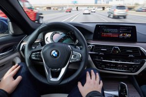 Autonomes Fahren in einem Auto von BMW. Foto: BMW