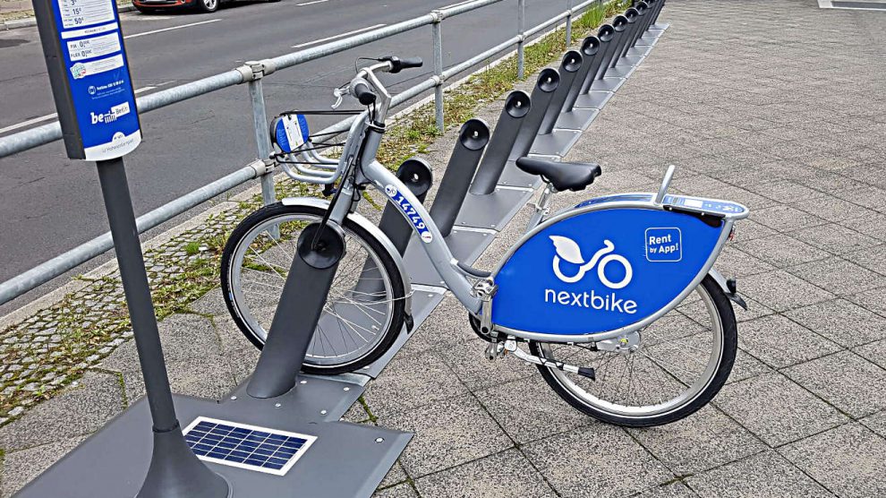 Eine Fahrrad-Verleihstation in Berlin. Foto: Mertens