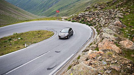 Der NIssan Leaf auf dem Weg an die Spitze. Foto Lina Grün