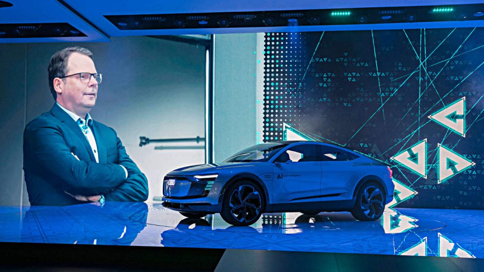 Audi-Entwicklungsvorstand Peter Mertens auf der IAA. Foto: Audi
